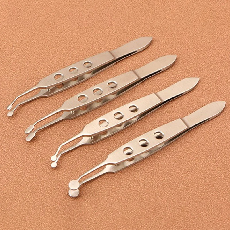 1PCOphthalmic Tweezers Clamp Metal Palpebral Gland Massage Meibomian Flap Eyelid Forceps Clip Eye Apparatus Medical Surgery Tool