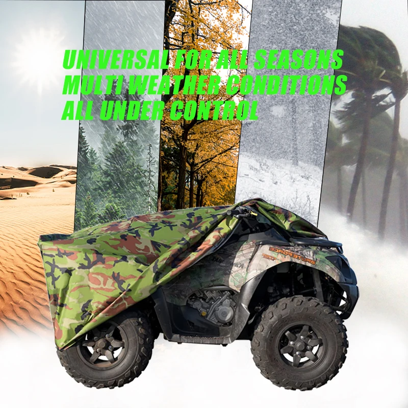 Funda impermeable de camuflaje para motocicleta, cubierta protectora antilluvia para exteriores, cuatriciclo, protección contra el clima