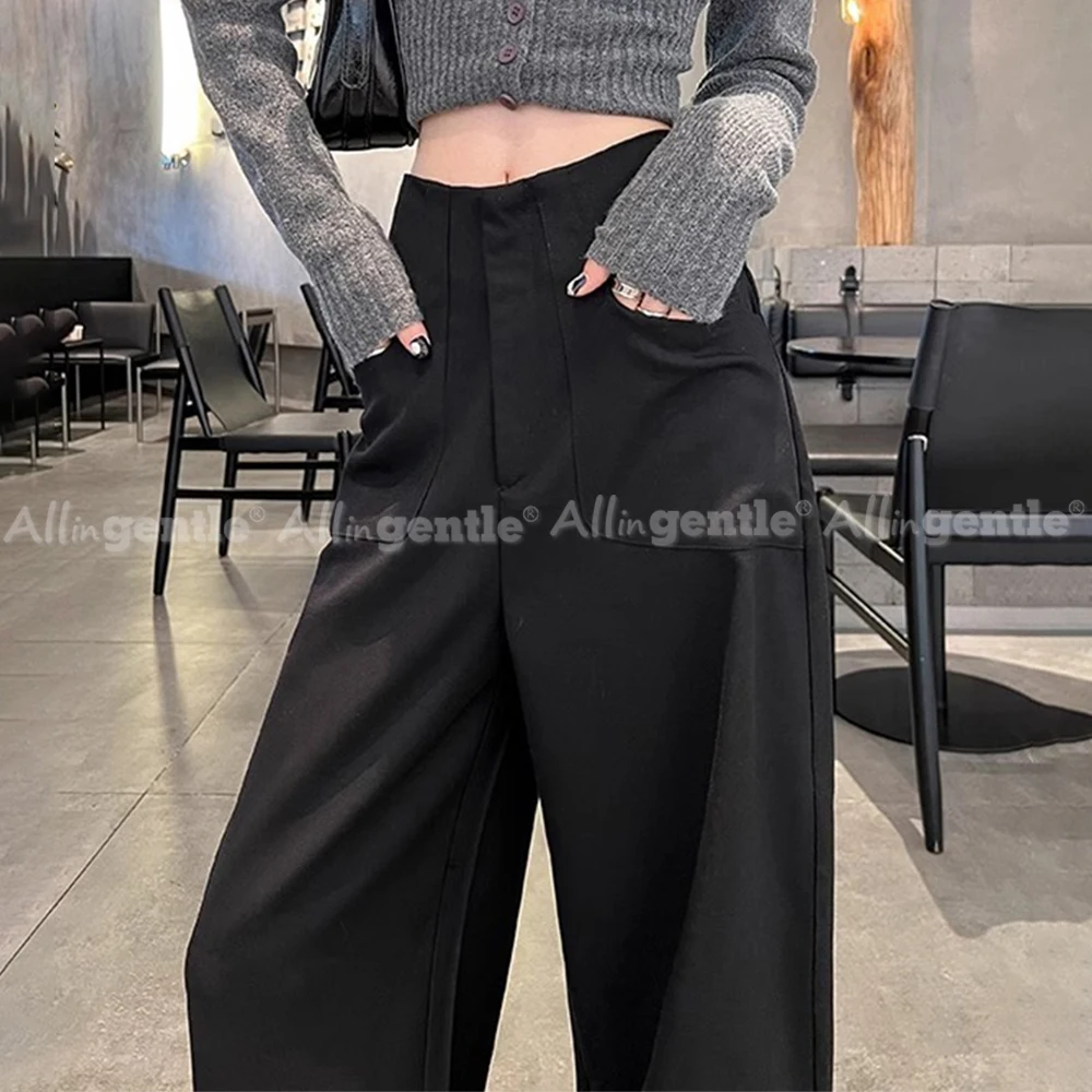 Allingentle Women's Loose Fit Pants Fashion Business Suit Wide Leg Pants Comfortable Trousers Casual Pants Customize