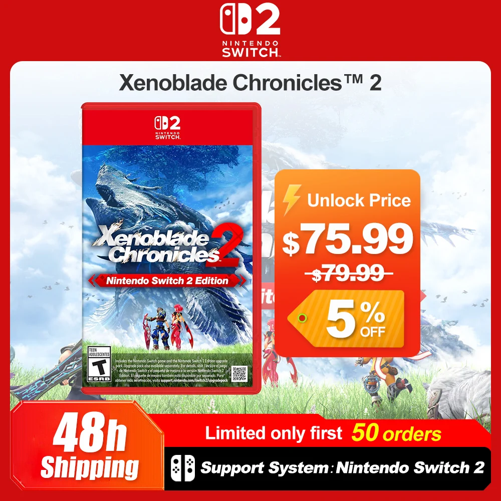 Xenoblade Chronicles 2, Nintendo Switch 2, 100% nieuwe fysieke gamekaart, actie-RPG, geschikt voor Nintendo Switch 2.