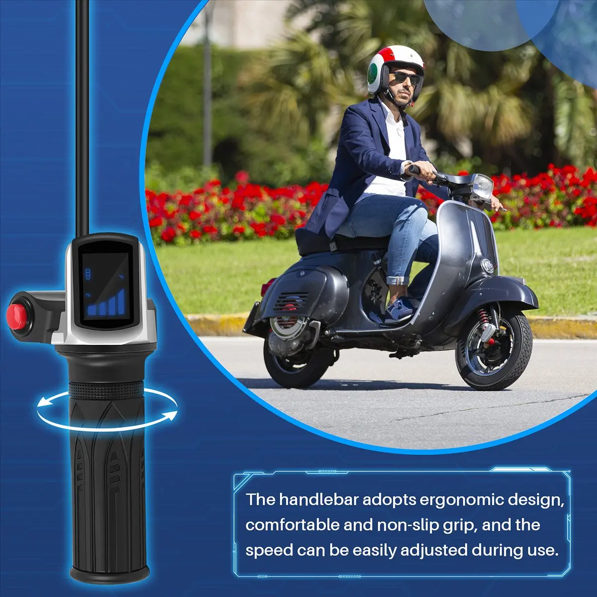 

AD10 36V Electric Bicycle Scooter Speed Throttle Grip LCD Display with Switch EBike Twist Throttle Accelerator Handlebar Grip