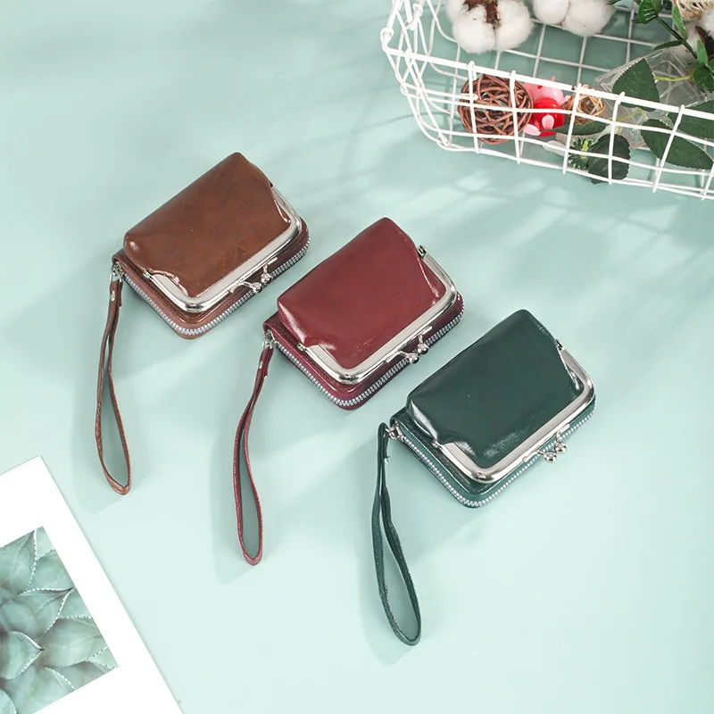 Women's Retro Fashion Wallet Pu Buckle Coin Purse Large-Capacity Waterproof Ultra-light Multi-Slot Card Pack Wallet for Women