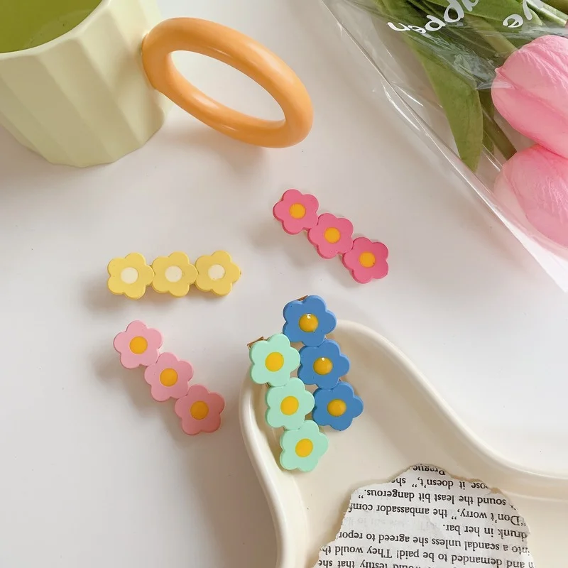 Korean candy color hair clip simple wind small flower word clip bangs clip duckbill clip headwear hair accessories wholesale