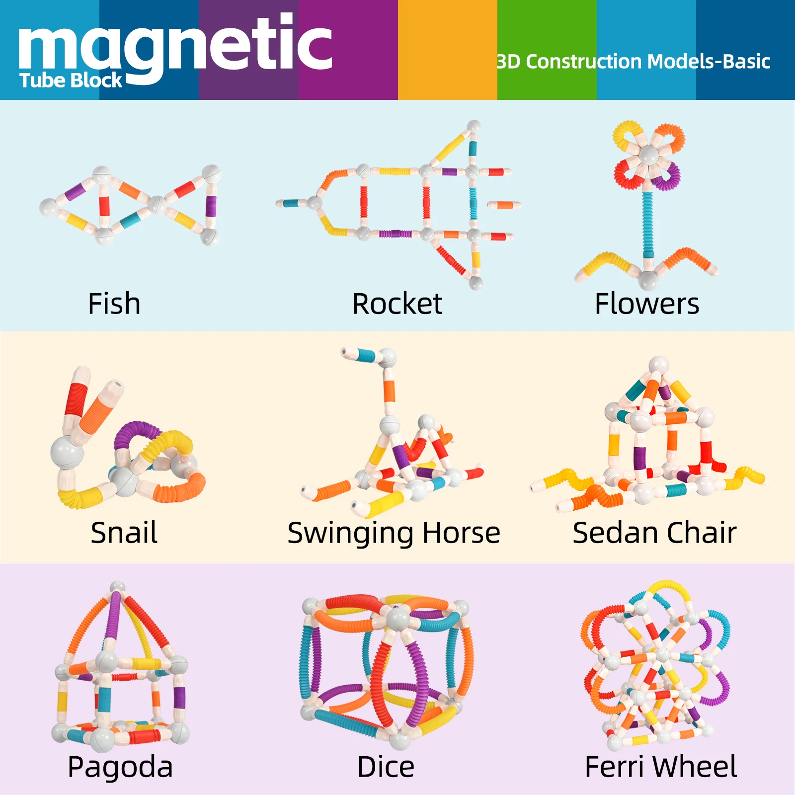 Bâtons magnétiques blocs de Construction jouets pour enfants Montessori éducatif Pop Tubes soulagement du Stress enfant en bas âge jouet Construction ensemble cadeaux