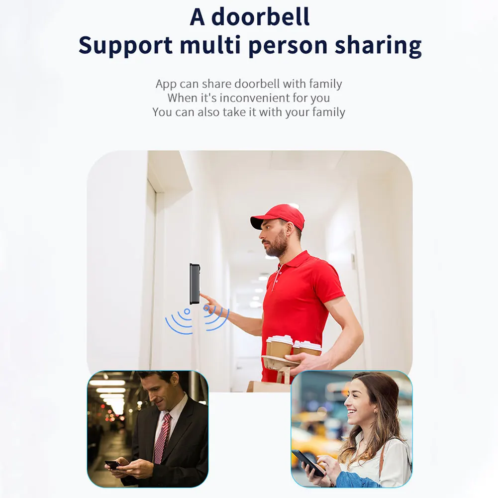 Wireless Mini Doorbell Two-Way Audio Smart Video Doorbell Security Doorbell LED Night Vision Cloud Storage Home Security Camera