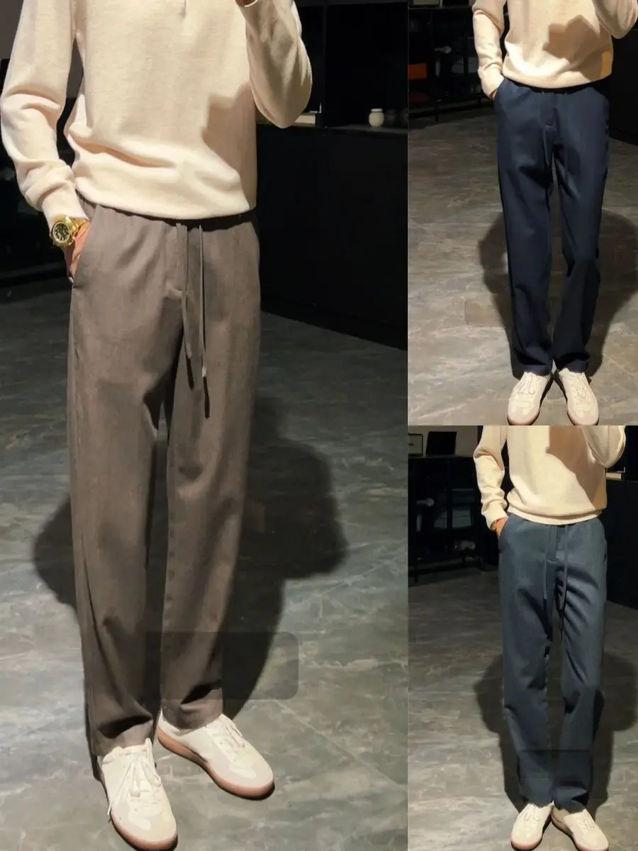 

Casual Straight Leg Men's Pants Loose Fit Autumn Winter LP Royal Gift Beautiful Wide Leg Trousers Comfortable Streetwear