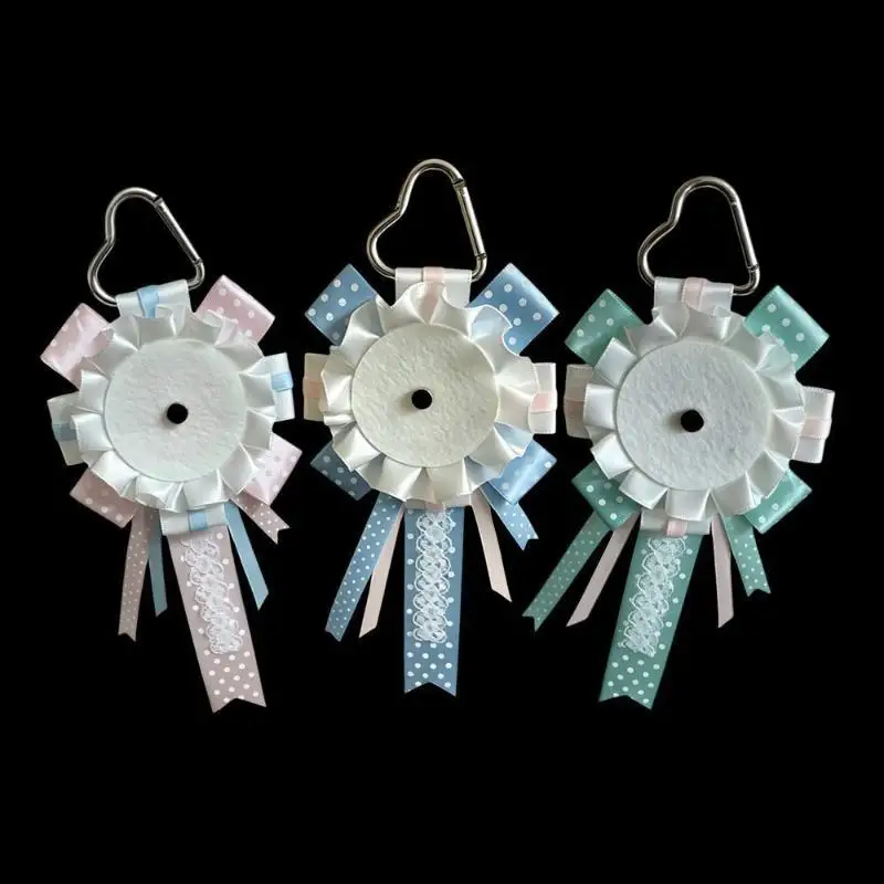 Adorable Sweet Lolita Rosette Badge Holder Classic Ribbon Bow Brooch Ita Bag Pendant Display for Gift Giving
