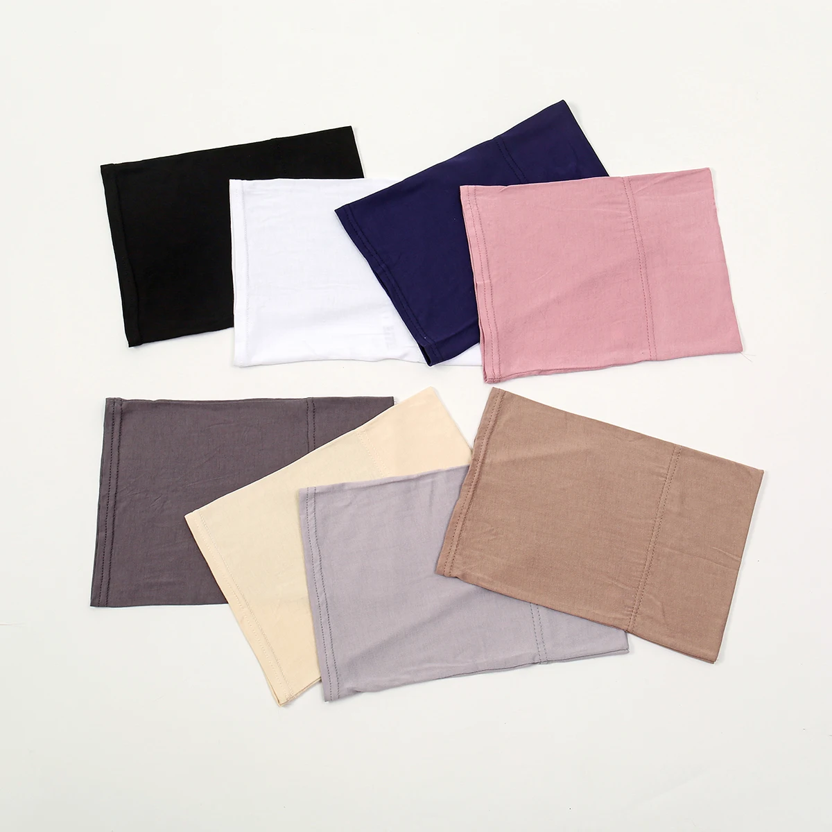 6/Pcs Modal Inner Caps Hijab And 1/Pcs Hairband Set Muslim Instant Hijabs Scarf Shawls Elastic Jersey Bonnet Islam Turban