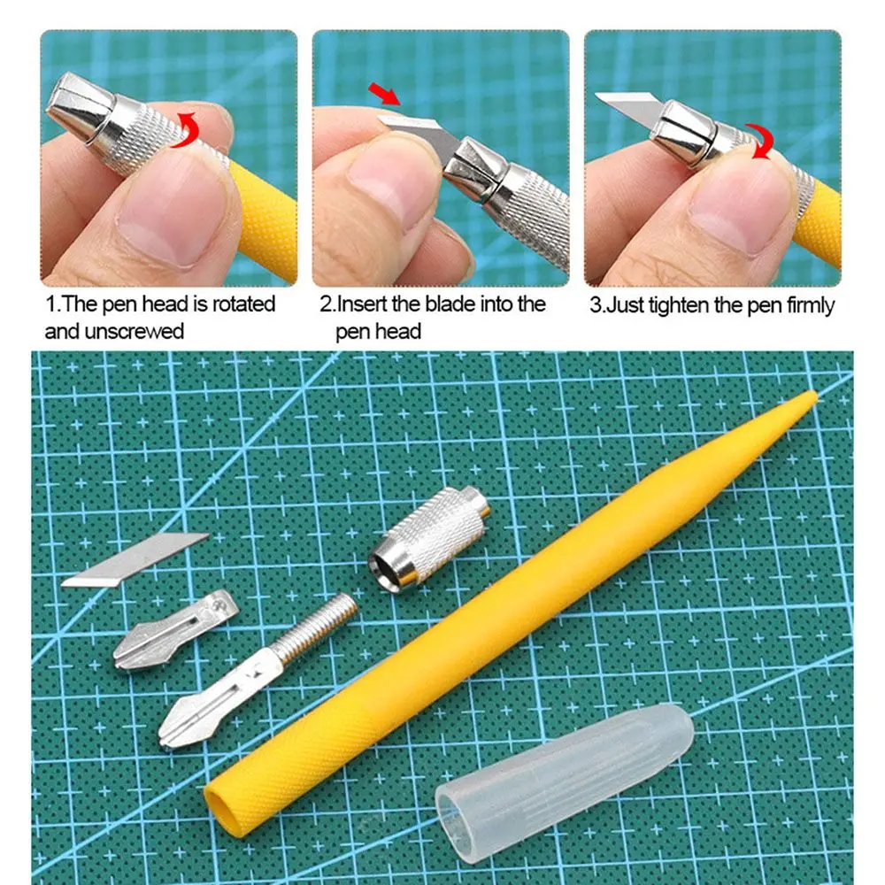 DIY Leather Hand Account Tape Carving Knife Art Knife Pen Blade Paper Cutter Precision Craft Cutting Tool