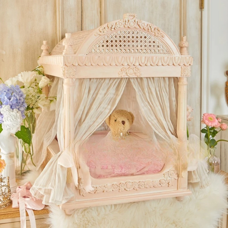 

Solid wood cat nest high-end cat villa luxury dog villa kennel French style cat dog villa pet