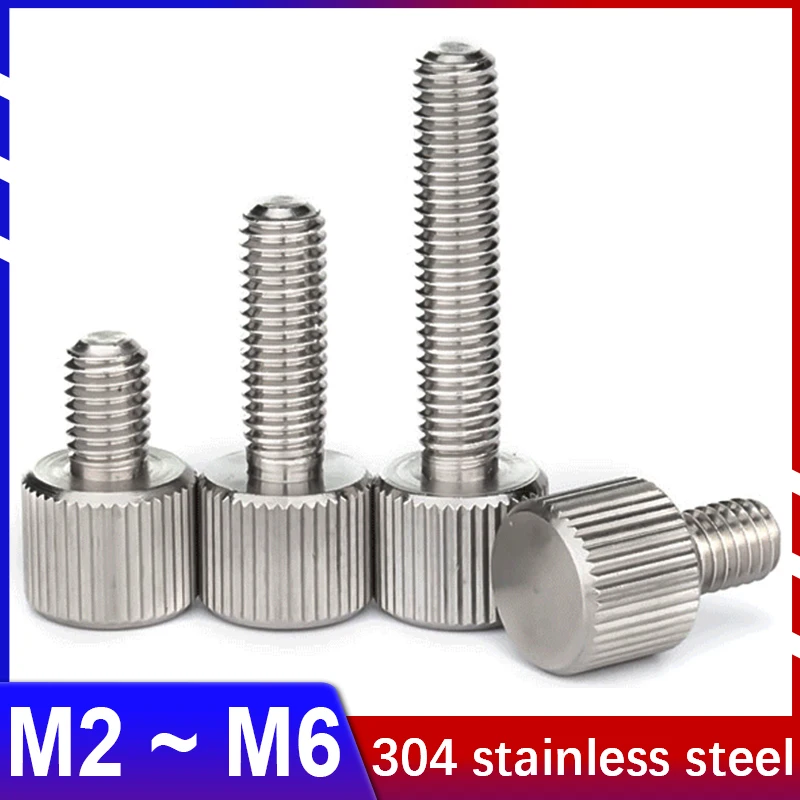 

GB835 M2.5 M3 M4 M5 M6 M8 Thumb Screws,knurled Head Thumb Bolt,Machinery,Tool Round Adjustment Hand Screw 304 Stainless Steel