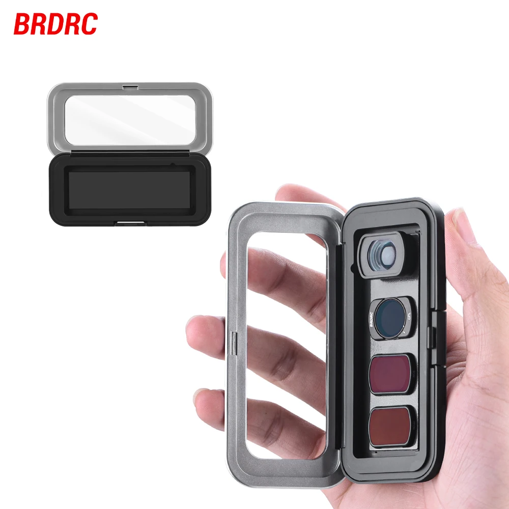 BRDRC S/M/L Filter-Aufbewahrungsbox für DJI Pocket 3/4 ND/CPL/UV-Objektiv, tragbare staubdichte Schutzbox, Pocket 3-Zubehör