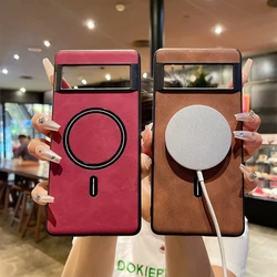 Wireless Charge Leather for Google Pixel 9 8A 7A 8 7 Pro XL Case Matte Soft Magnetic MagSafe All-round Camera Cover Shell Funda