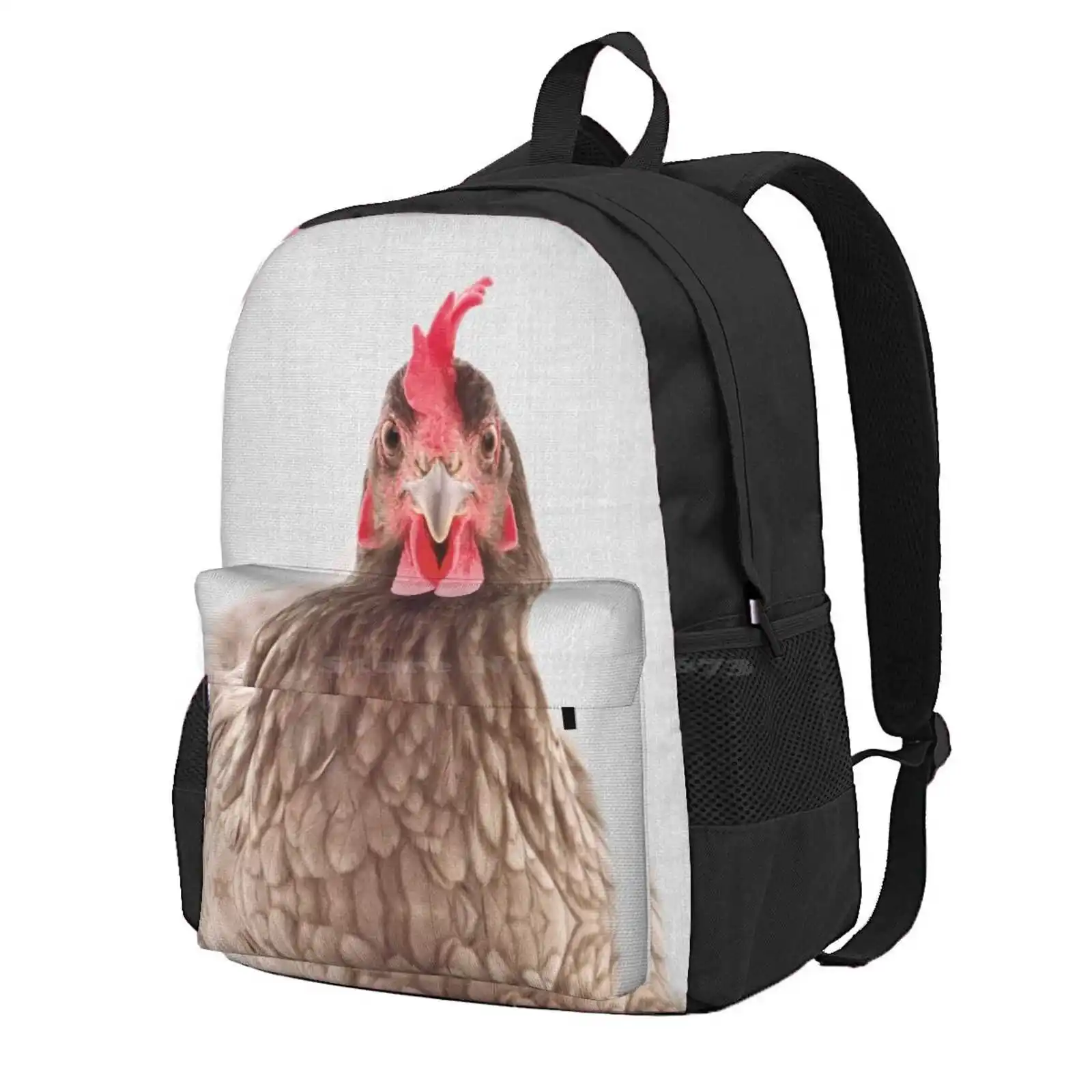 

Chicken - Colorful Hot Sale Schoolbag Backpack Fashion Bags Animals Peekaboo Wildlife Nursery Modern Minimalist Portrait Jungle