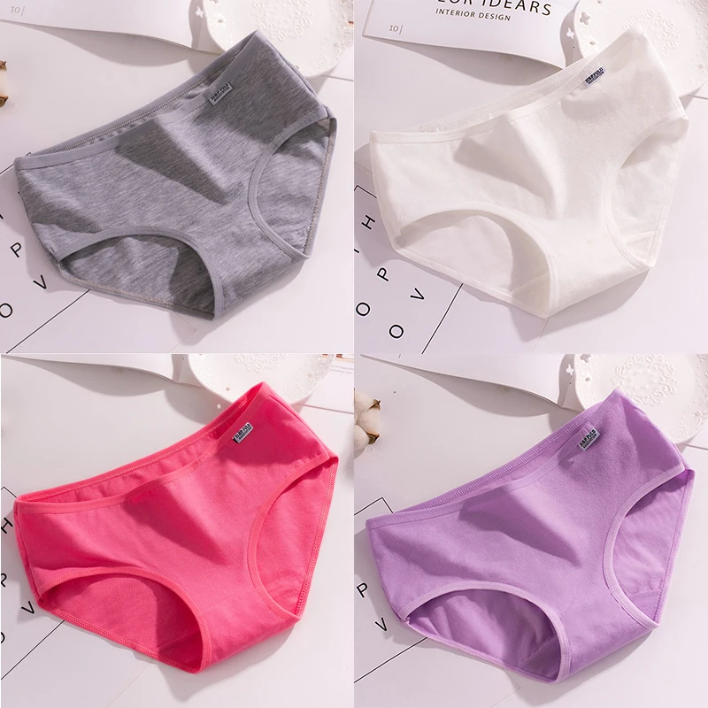 Lot de 4 culottes en coton pour petite fille, sous-vêtements pour adolescente de 8 à 14 ans