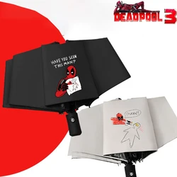 Anime Deadpool 3 Automatic Umbrella Men Foldable Sunshade Rain Protection Reinforced Women Sunshade Uv Protection Sun Umbrella