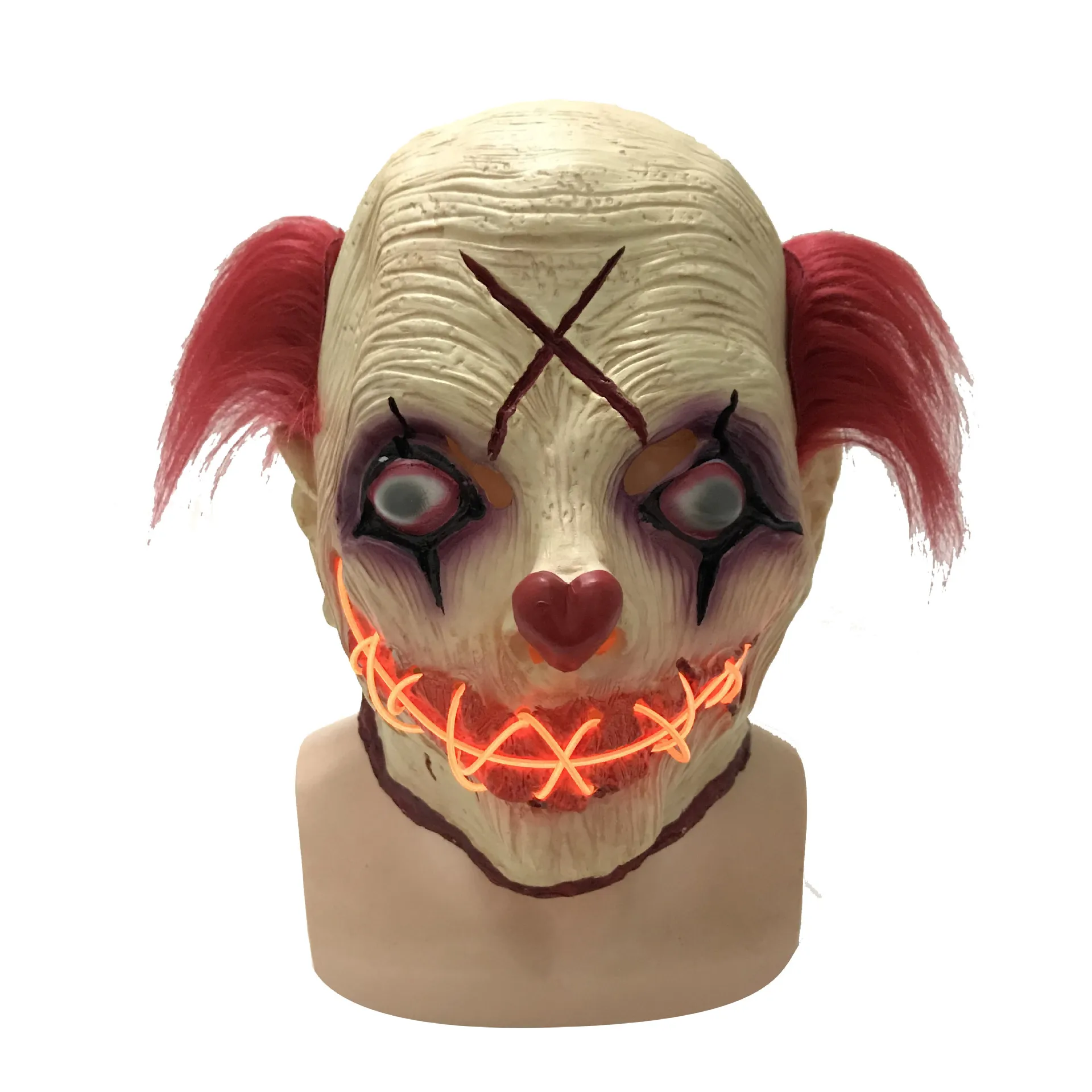 

New Halloween Horror Luminous LED Mask Scary Ghost Festival Cold Light COS LED Dance Fluorescent Dance Headset