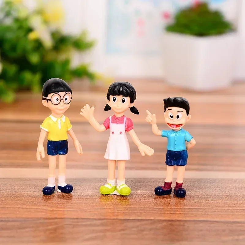 5pcs Doraemon Creative Home Cake Decoration Kawaii Doraemon Family Portrait PVC Action Figures Toy Birthday Gift - view 6