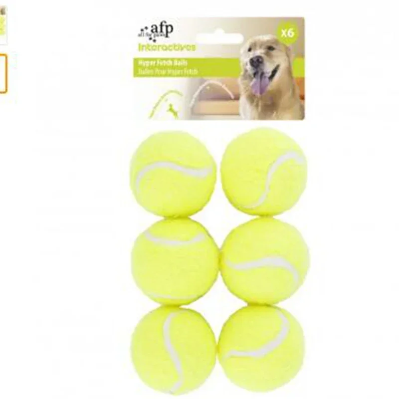 6 x Dog Tennis Balls Replacement Exercise Trainer Launcher Thrower Chucker Cat Bounce Sport Toy AFP Hyper Fetch Mini Pet