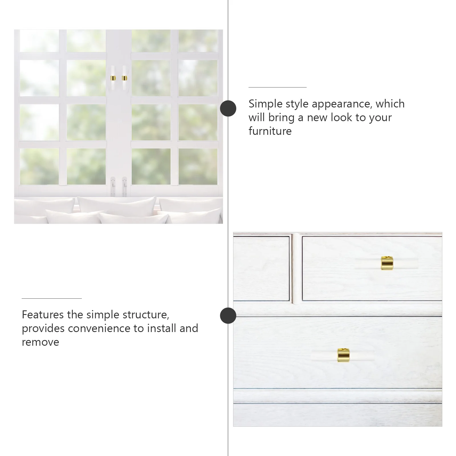 

2Pcs Acrylic Door Knobs Round Clear Cabinet Pulls Durable Drawer Handles for Home Furniture Door Handles Drawer Pulls