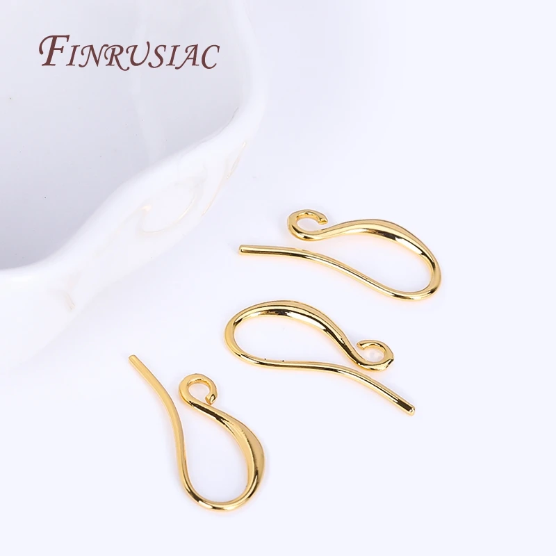 Elegant Curve French Hook Earwires,18K Real Gold Plated Brass Earring Hook Earwires Jewellery Making Supplies DIY Accessories