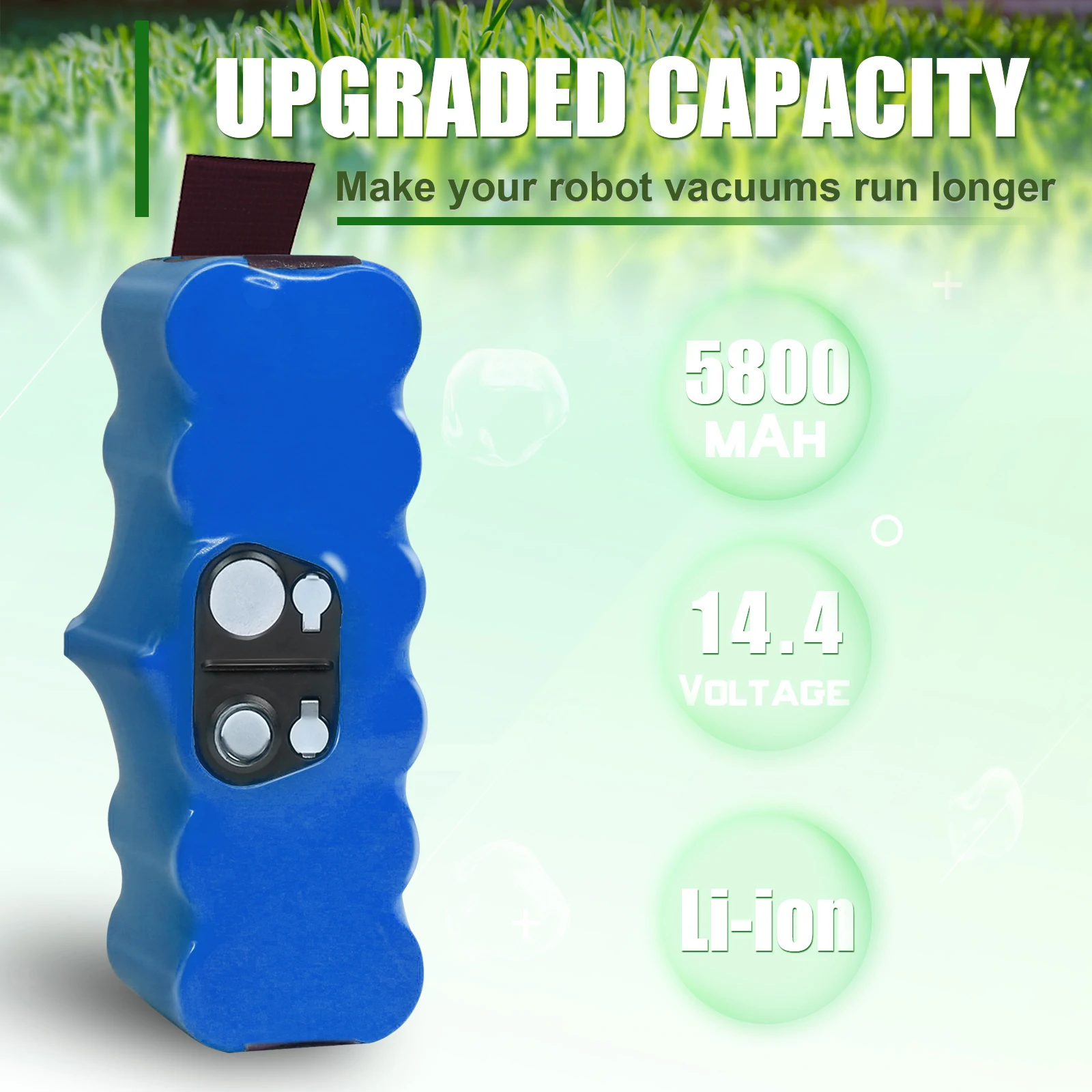 بطارية مكنسة كهربائية 5.8/6.8Ah 14.4V لبطاريات iRobot Roomba 500 600 700 800 900 980 895 890 790 650 630 530 570 580