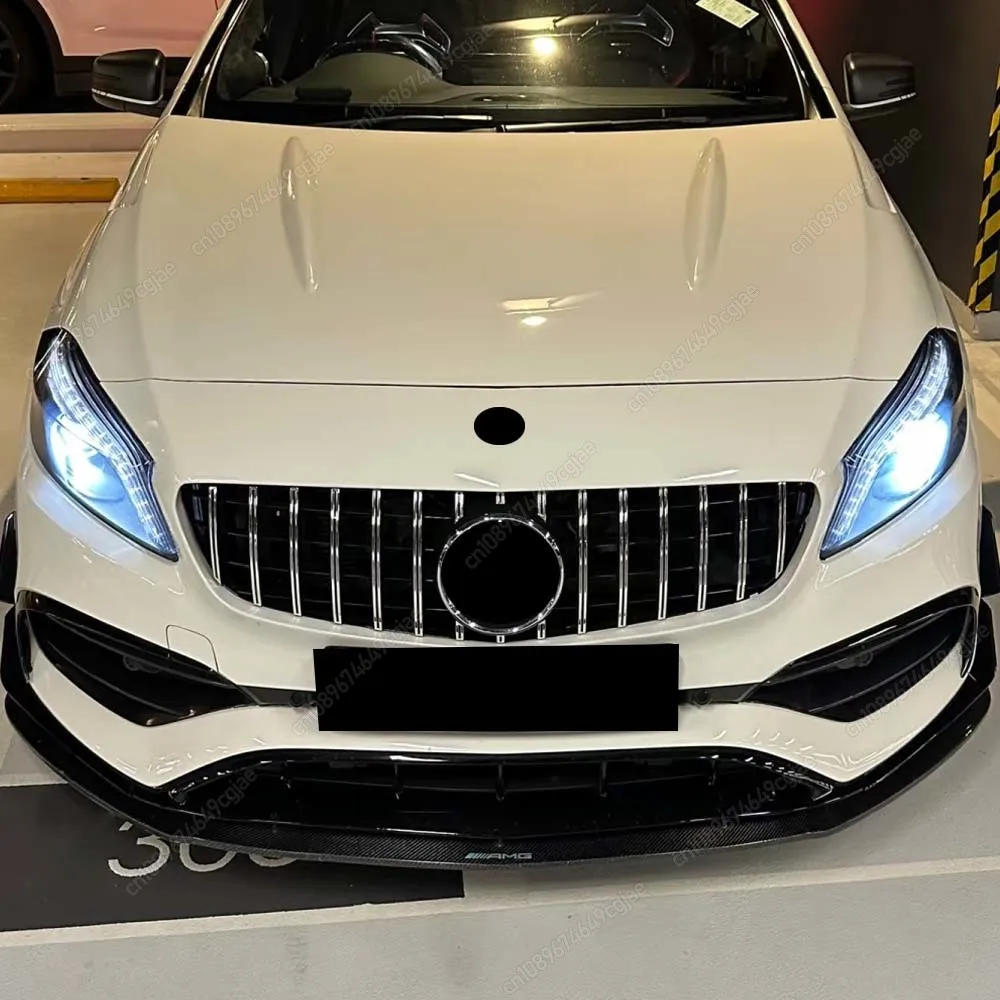 

For Mercedes Benz W176 A160 A180 A200 A220 A250 A45 AMG Facelift 2016-2018 GT Style Upgrade Front Bumper Inlet Mesh Grills Trims