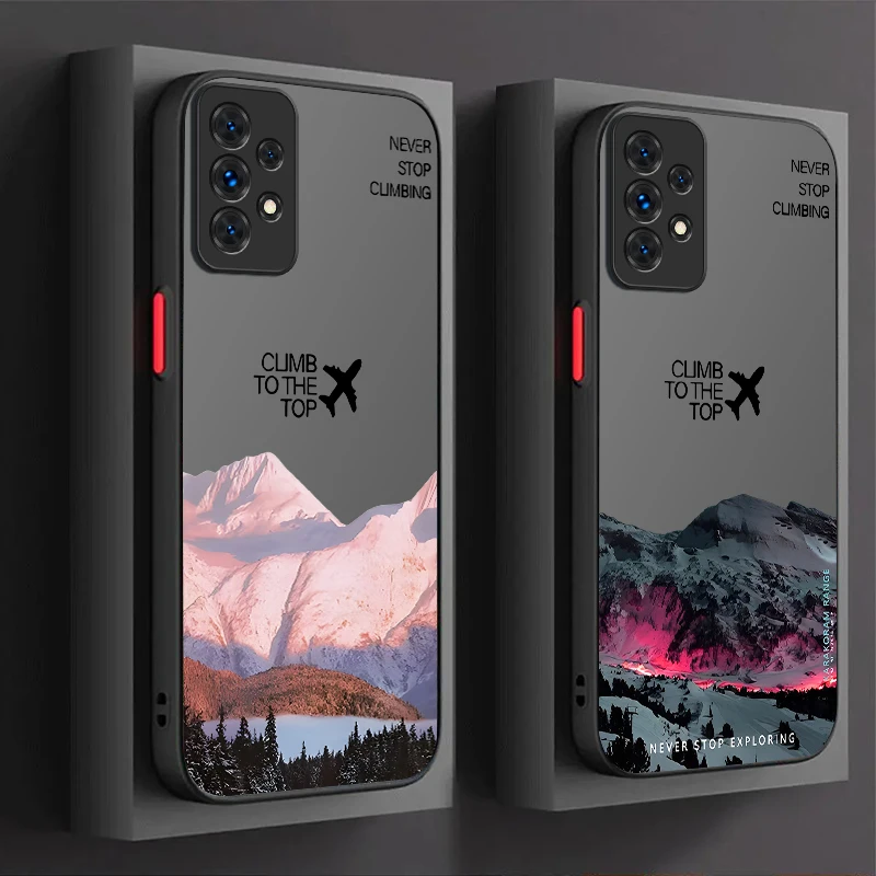 아름다운 오로라 피크 케이스 삼성 갤럭시 A17 A07 A54 A05s A05 A34 A24 A14 A73 A53 A33 A23 A13 A72 A52 A52s A32 A22 A12용