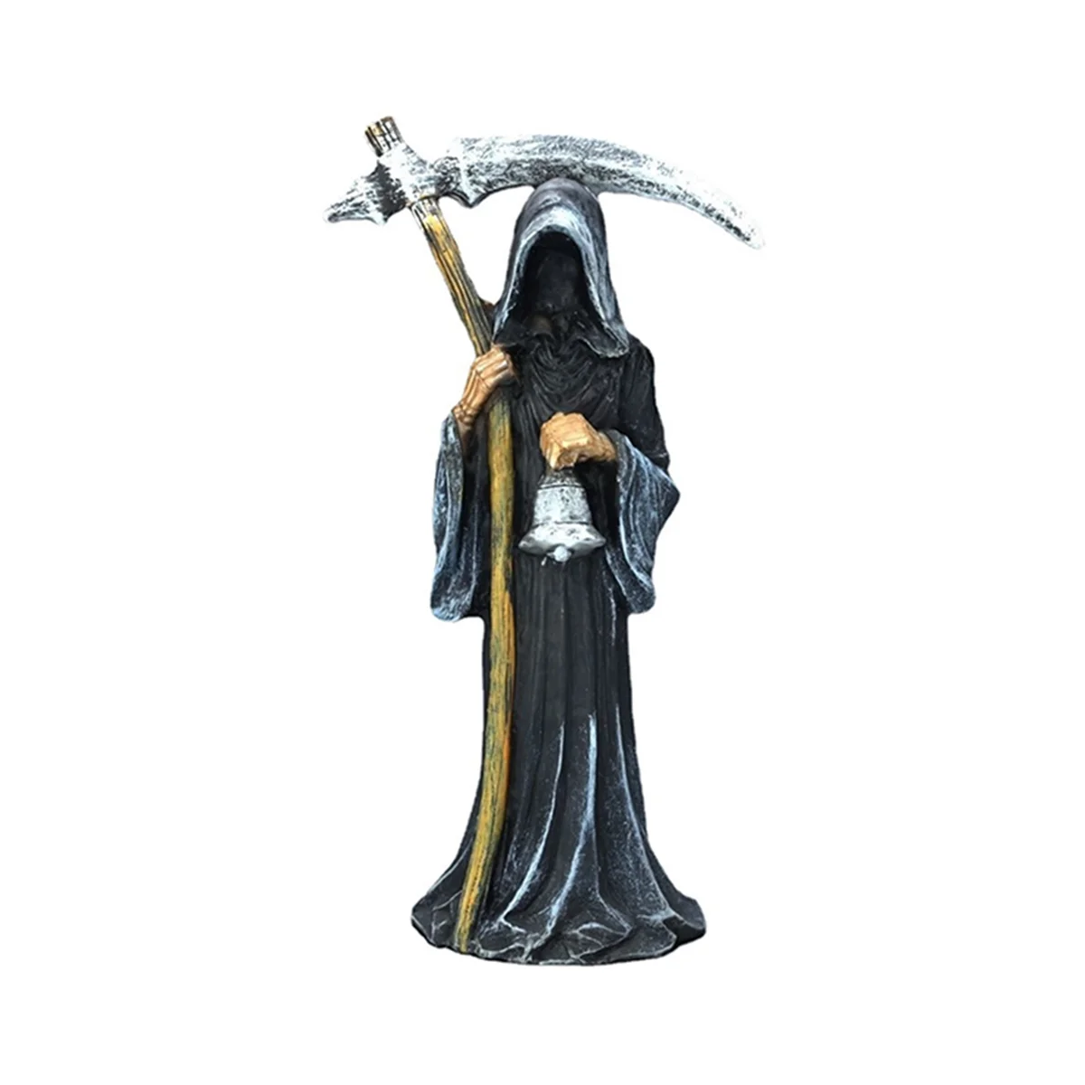 Holy Death Statue Standing Decorative Grim Holding Scythe Statue Altar Halloween Decoration Desktop Sculpture