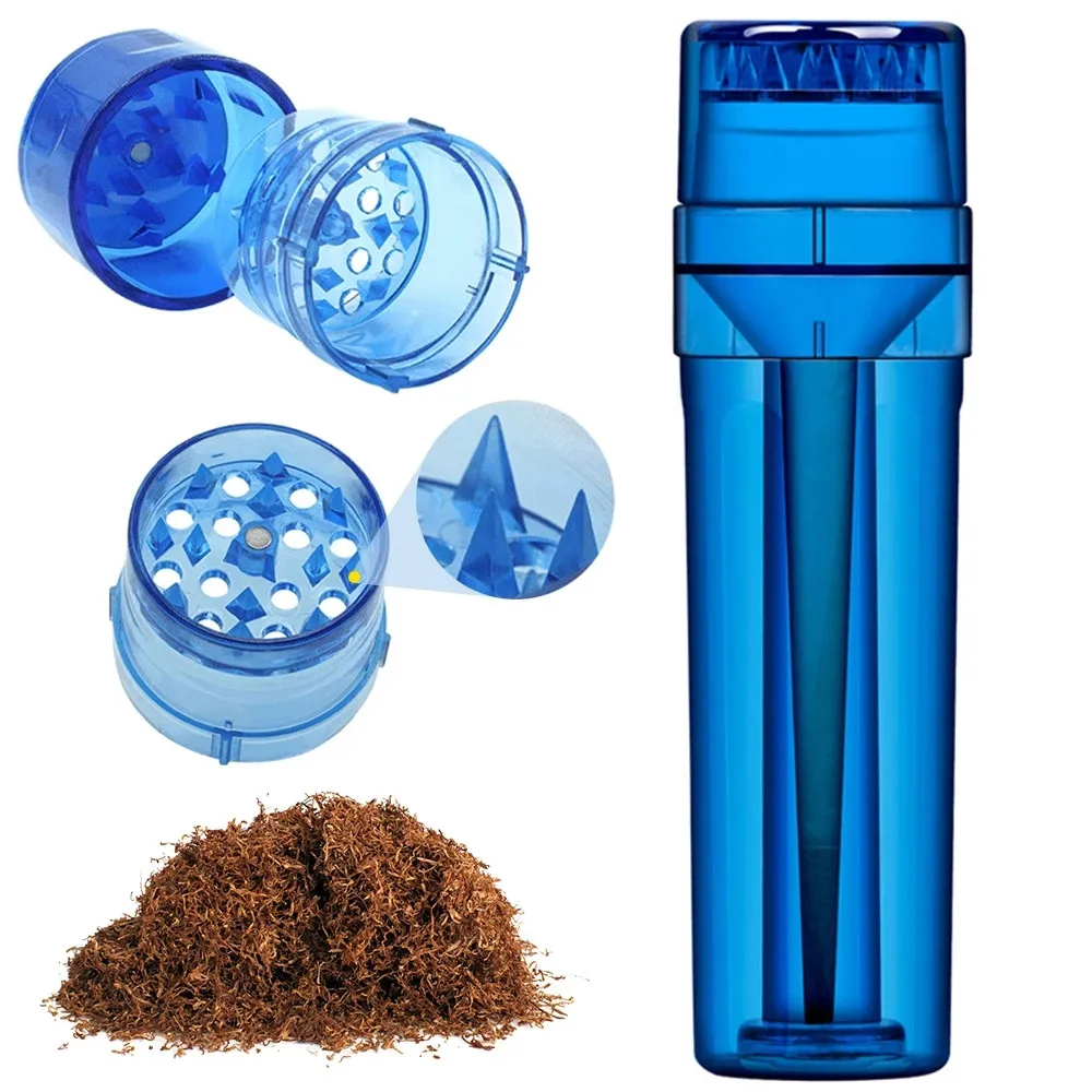 R&R 3 in 1 Tobacco Grinder with 110mm Rolling Roller Tube Cigarette Filling Dry Herb Crusher Grass Storage Smoking Accessories