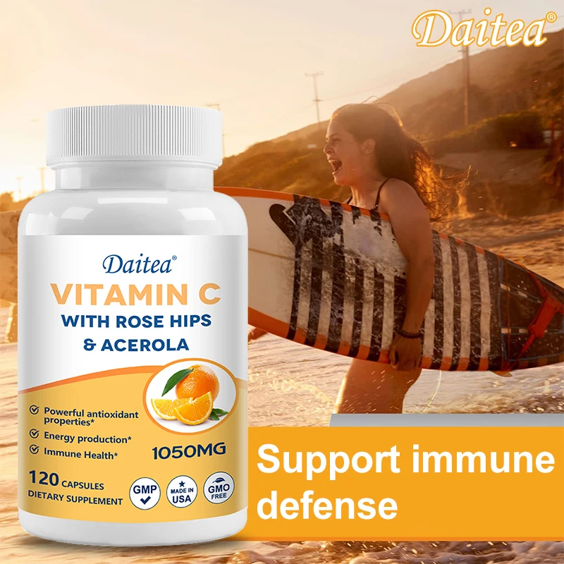 

Vitamin C 1050 Mg, Immune Support, Powerful Antioxidant, Promotes Immune Health, with Rosehip Acerola