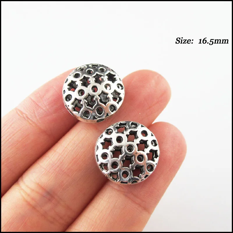 8pcs Round Flat Flower Heart Charms for DIY Crafting