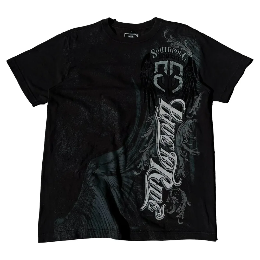 

2025 Southpole American New Retro Street Men Oversized Shirt Graphic Printing Gothic Harajuku couple cotton Tops for street wear