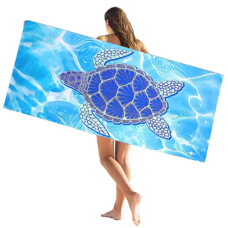 Sea Turtle Beach Towel Microfiber Quick Dry Bath Towel Light Soft Sand Free Beach Towels for Kid Adult Gift Travel Pool Swimming