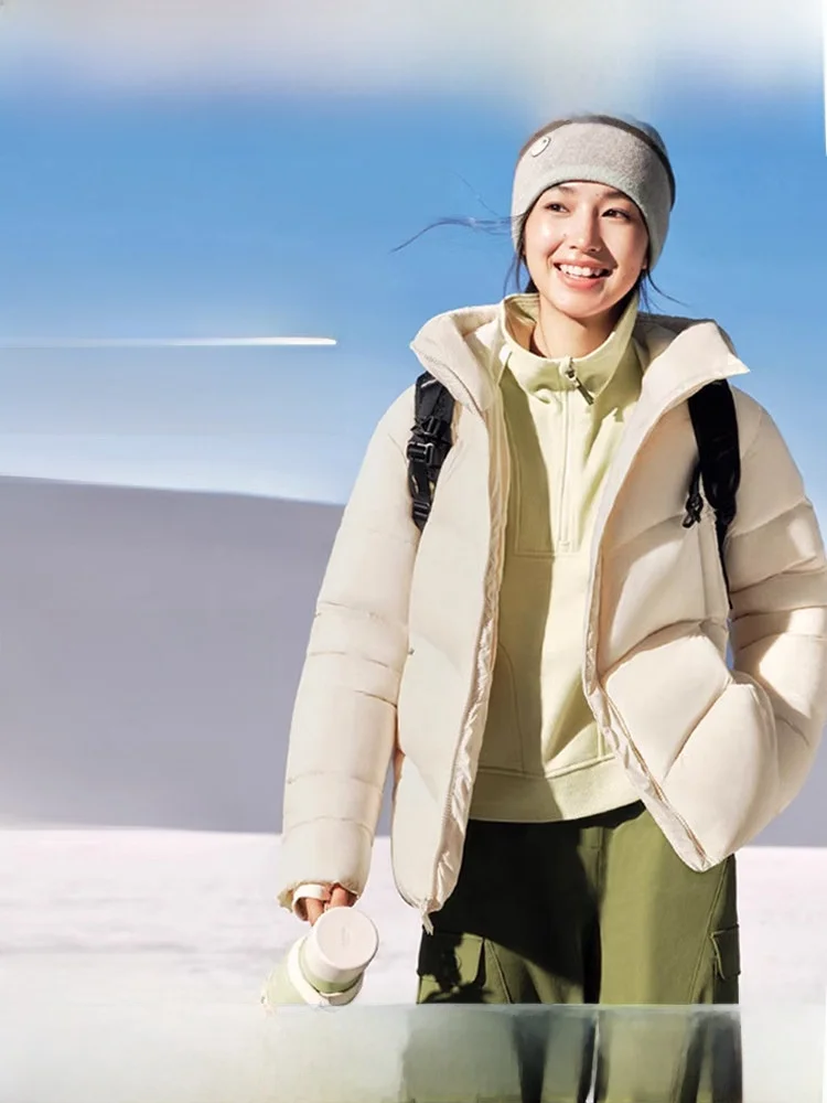 

Banana Le Women's down Jaet 2025 New Winter Thiened Waable High Lo Windproof Warm Coat Simple Commute Sle Nylon F...