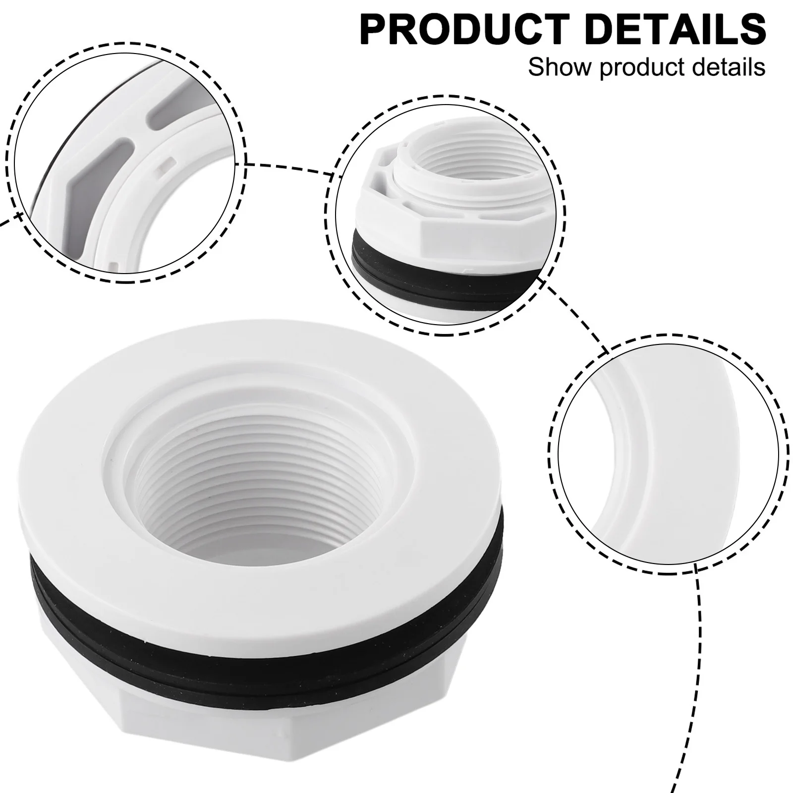 For Hayward SP1023 Replacement Inlet Fitting with Locknut and Gasket Designed for Fiberglass and Vinyl Pool Liners