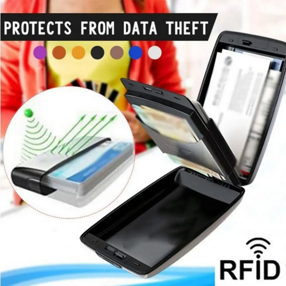 

Large Capacity Credit Cards Holder Anti-Theft Card Case RFID Blocking Wallet Hard Case Aluminum Alloy Anti-RFID Card Bag Women