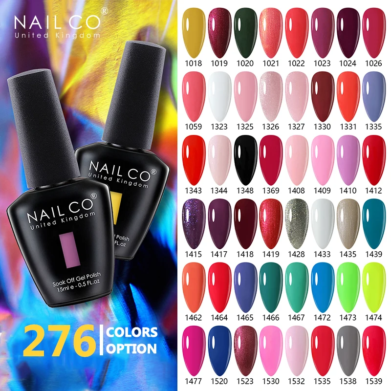 NAILCO 15ml Smalto gel colorato Gel Smalto per unghie Base Top Coat Esmalte Tutto per manicure Semipermanente Soak Off Gel UV LED Vernici