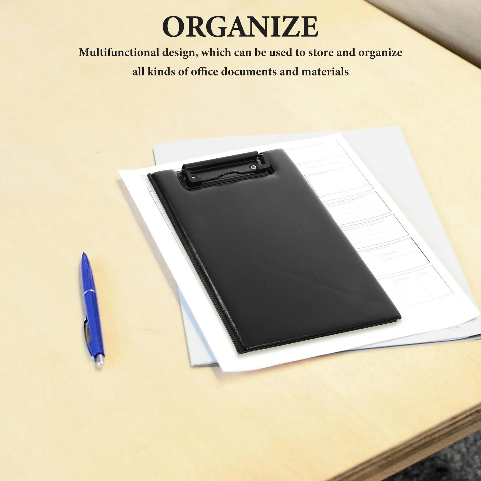 

Clipboard File Organizer PU Surface Multi-Functional Writing Board Office Classroom Business Trip Document Storage Management
