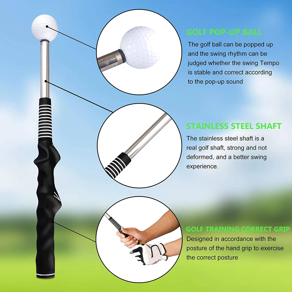 Golf Swing Stick Telescopic Impact Bars Vocal Golf Swing Trainer Training Practice Warm Up Stick Indoor Outdoor Drop Shipping