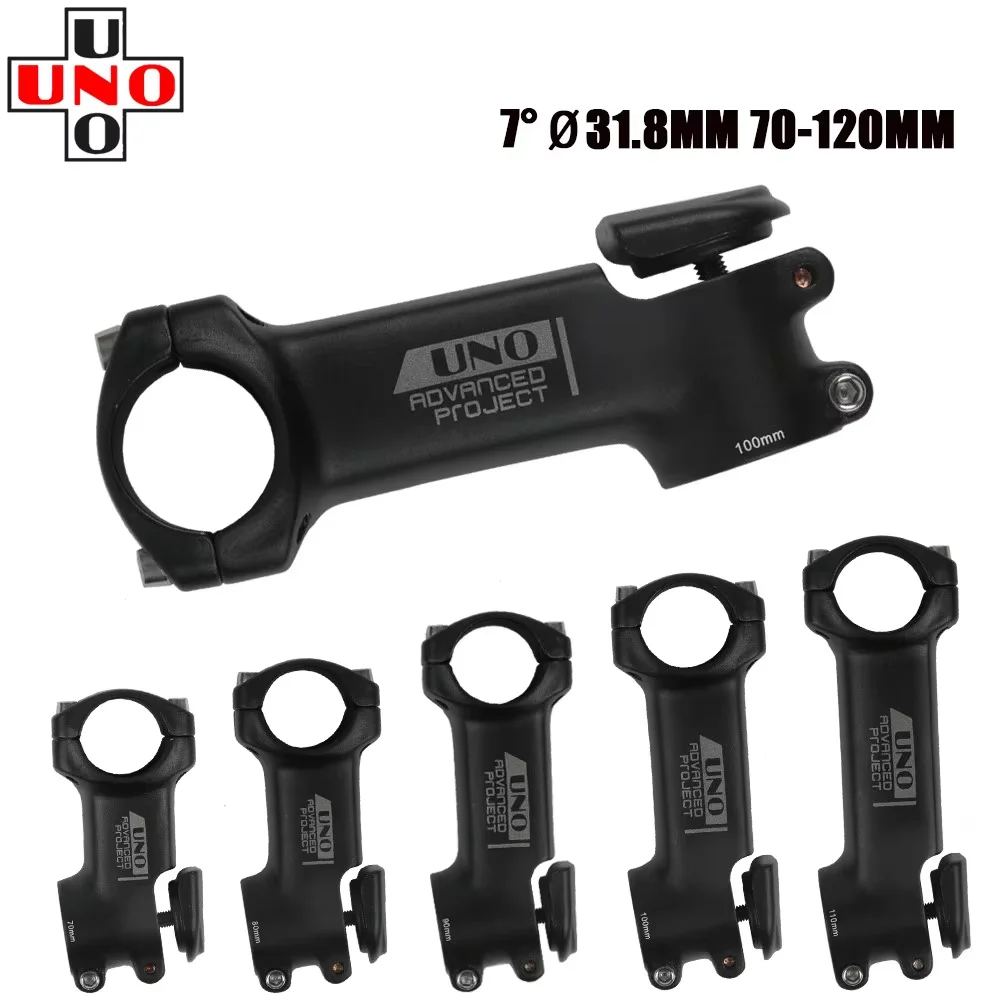 UNO Bike Stem 7 Degree MTB Road Bicycle Stem 31.8mm square riser with cover 70-120mm Mountain Bicycle Power Parts