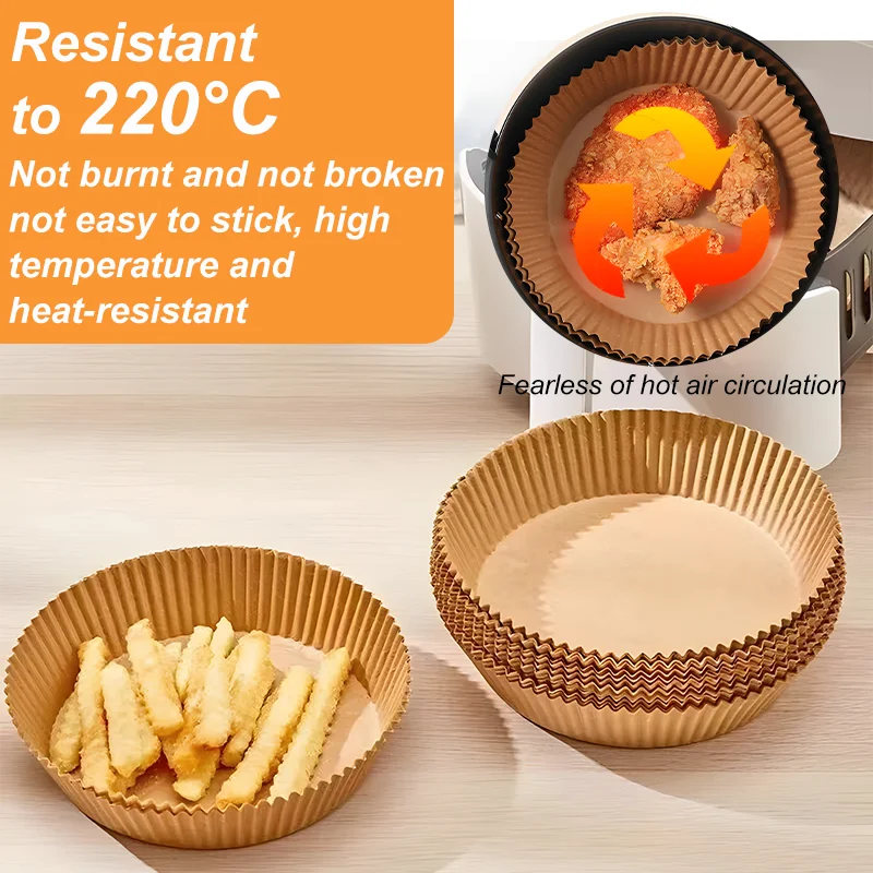 16cm 20cm Air Fryer Baking Pape Airfryer Papers Round Air Fryer Parchment Paper AirFryer Oil-Proof Disposable Paper Liner