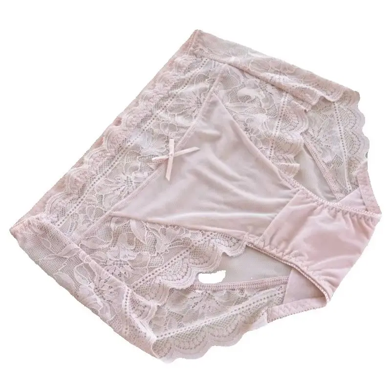 S916 Lace Mesh Fabric Women's Briefs Small Flat Corners Large Sizes Available Comfortable Underwear for Women