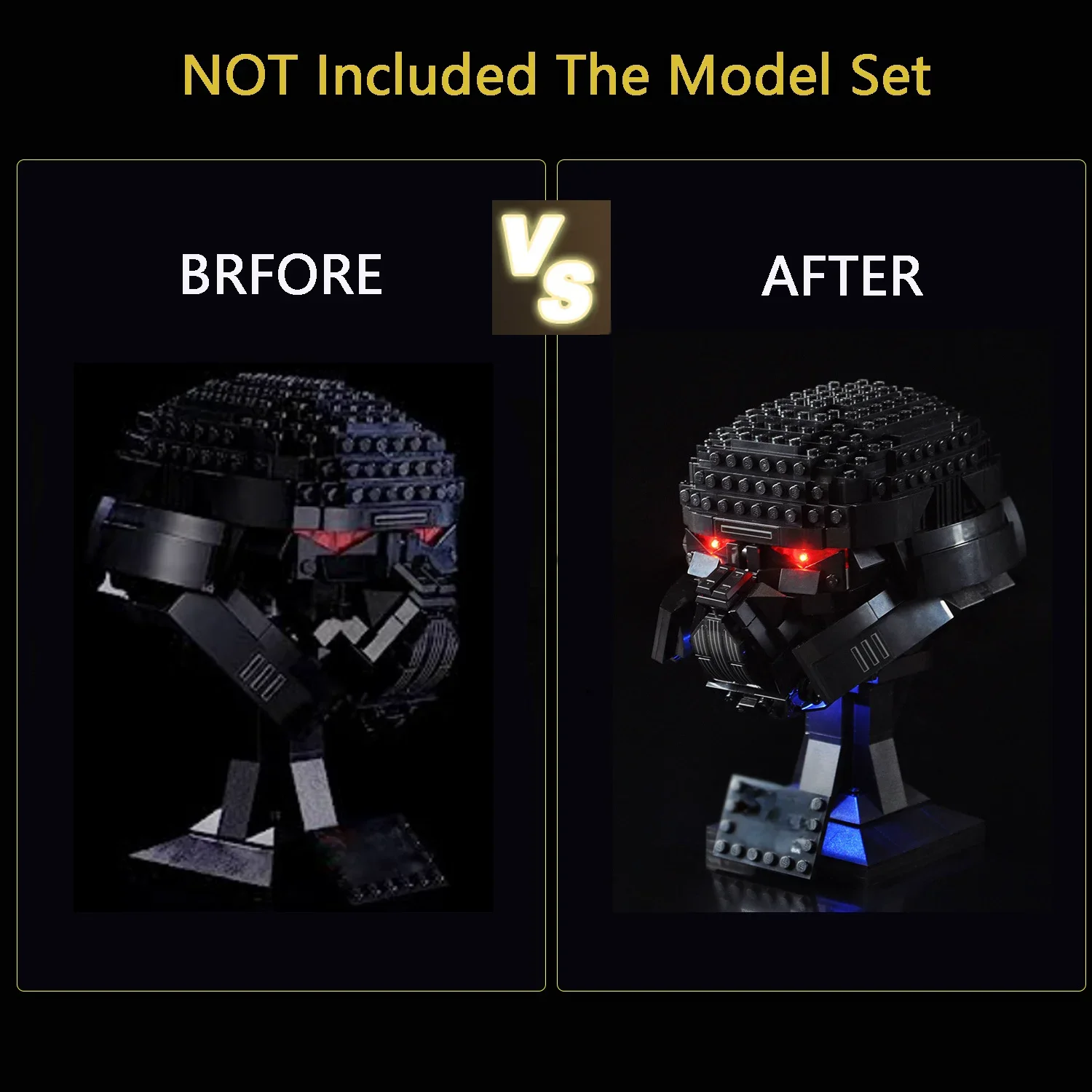 LYBMTWF LED Lighting Kit Compatible with Lego 75343 Dark Trooper Helmet (NOT Include The Model Bricks)