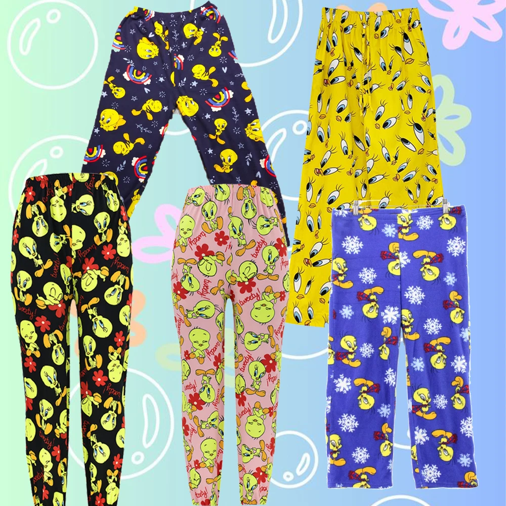 2024 Baby Summer Clothing Sanrio New Arrivals 3d Printed Tweety Girl Pajamas Korean Version Children\'s Home Clothes Long Pajamas