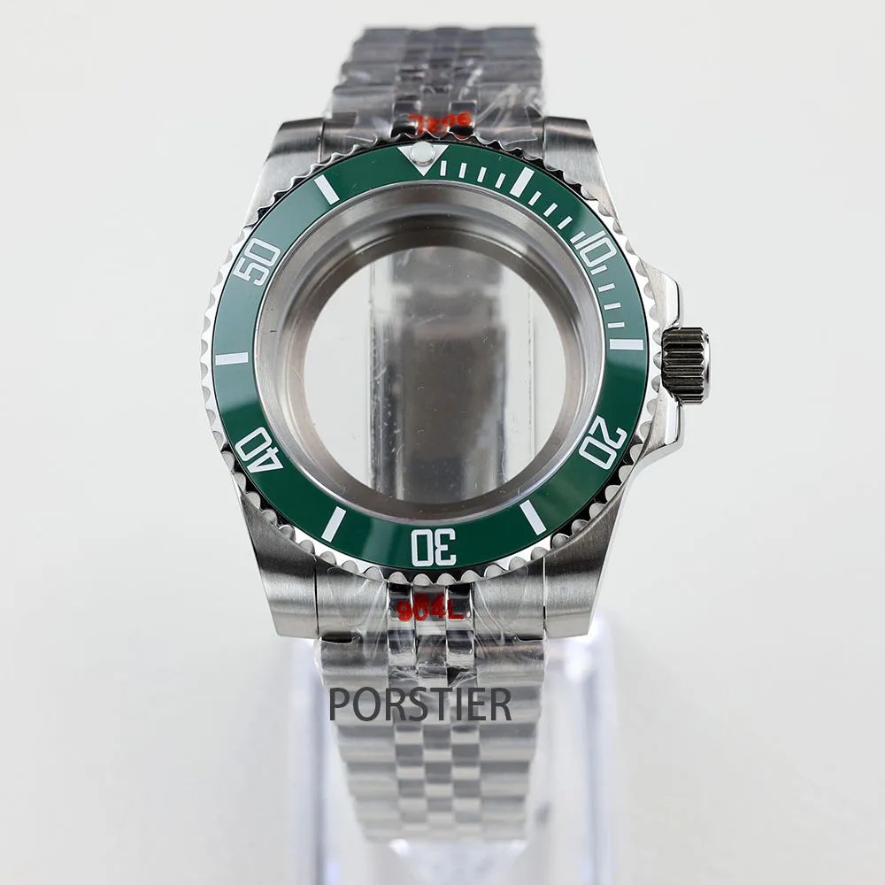 40mm Watch Case 904L Stainless steel Jubilee bracelet Sapphire Glass for Seiko NH34 NH35 /36 Movement GMT Yacht-Master Cases image 3