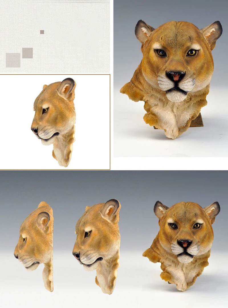 ERMAKOVA Dekorative Harz Tiger Lion Wolf Bär Tier Kopf Halter Wand Aufhänger Statue Tier Shapedat Haken Hängen Rack-Home – Detail 9