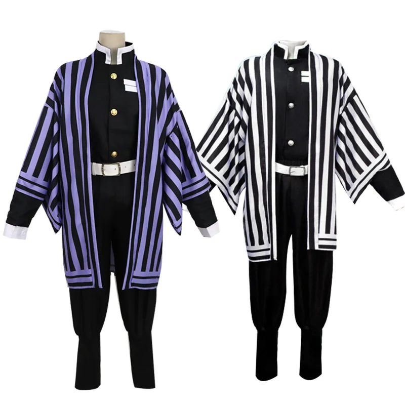 

Фиолетовый Черный Demon Slayer Kimetsu No Yaiba Iguro Obanai Haori Кимоно Косплей Костюм Реквизит Для Хэллоуина Карнавальная Вечеринка Униформа