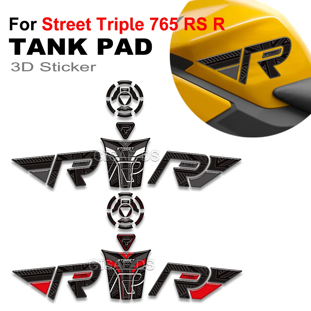 

For Triumph Street Triple 765 RS R 765R 765RS Motorcycle Fuel Oil Tank Pad Protection Stickers Decals Kit 2023 2024 2025