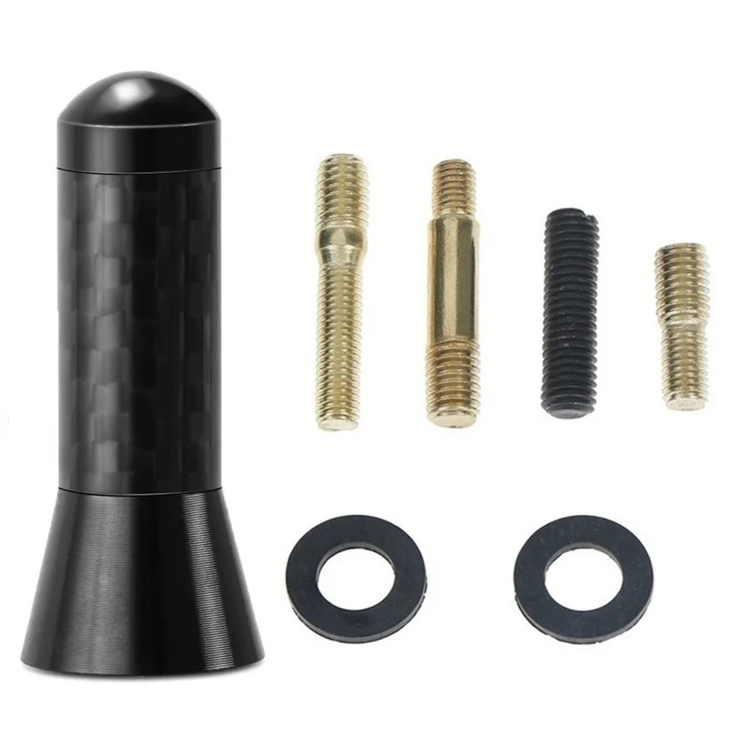 

1Pc 3.5cm Metal Short Stubby Mast Antenna Universal Car Styling Roof Antenna Enhanced Signal Carbon Fiber Screw Car Parts